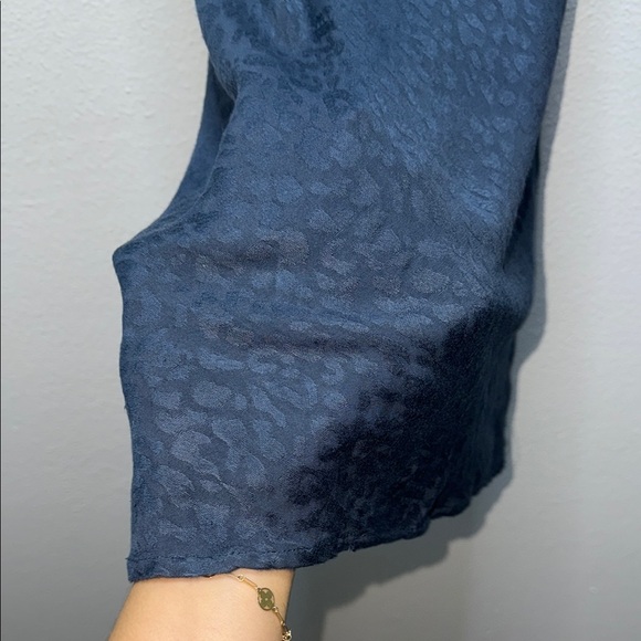 Style Rack Blue Ribbed Slip Dress for Night Out - Picture 5 of 9